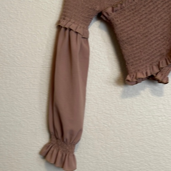 3/$15. Bundle sale Women's Eilly Bazar Off-Shoulder Ruffled Top - Brown - Picture 4 of 11